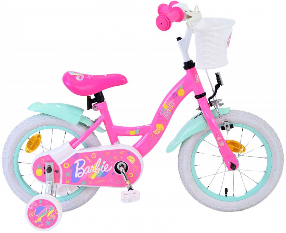 Bicicleta Barbie 14" Eandl Cycles cu Cosulet și Frână