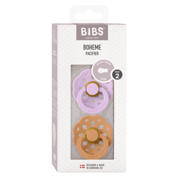 Set 2 Suzete Bibs Bohome, Latex, Tetina Rotunda, 6 Luni+