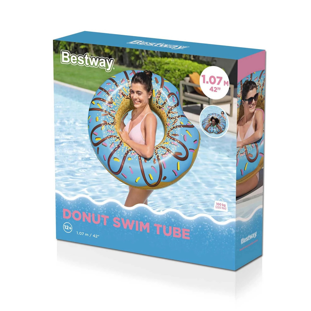 Colac Gonflabil Bestway Donut Albastru, 107cm - imagine 7