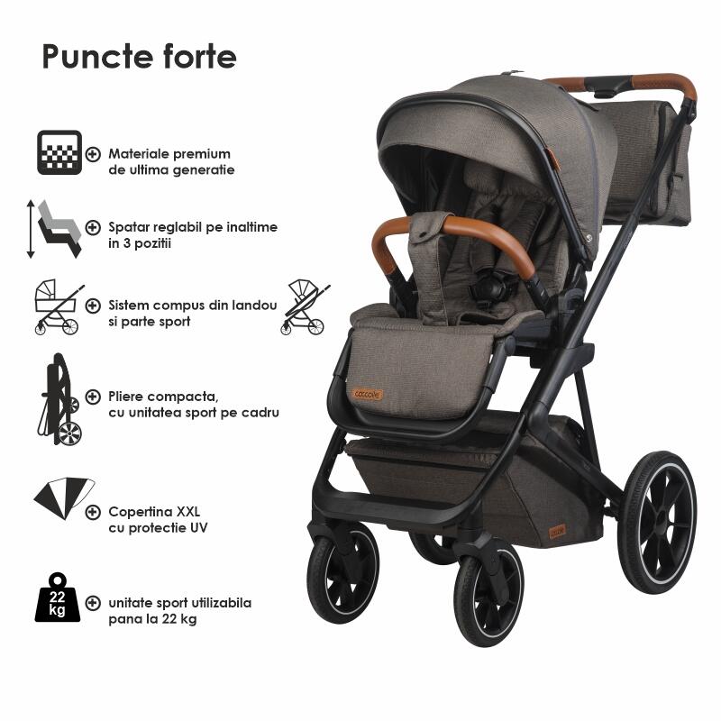 Carucior modular 2in1 Coccolle Nessia + Cadou - imagine 7