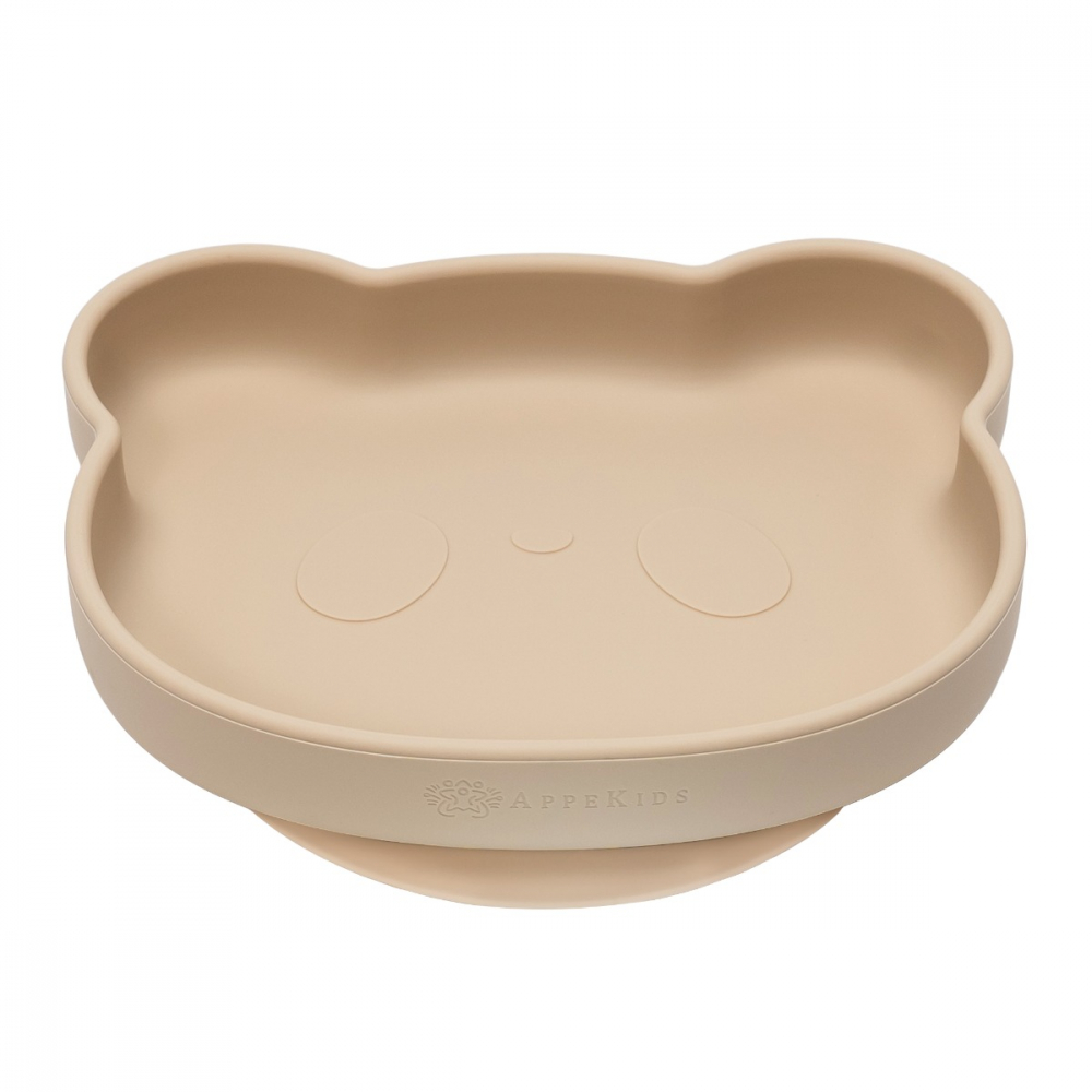 Farfurie Silicon cu Ventuza AppeKids Beige - imagine 4