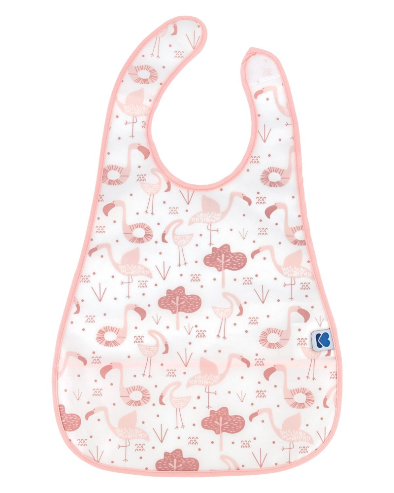 Baveta KikkaBoo Flamingo Pink, impermeabilă cu buzunar