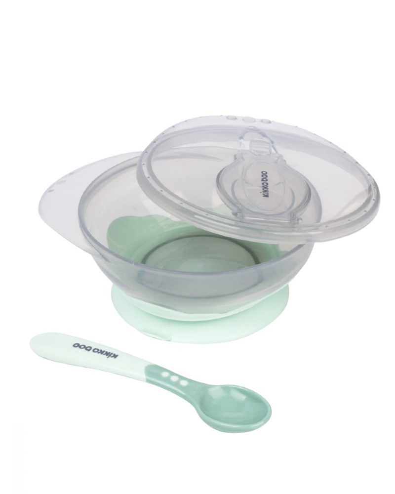 Set castron cu ventuza KikkaBoo Mint, 250ml - imagine 6