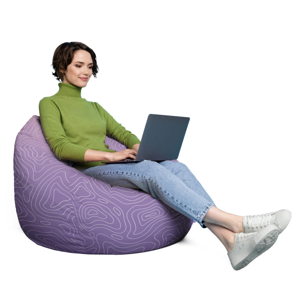 Husă Puf Bean Bag Para XL Mov Topografic | Updeco - imagine 4