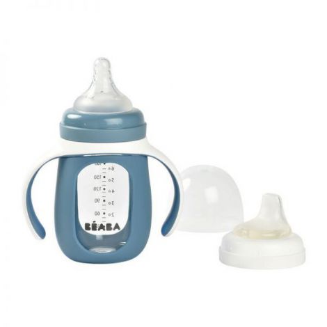 Biberon 2in1 Beaba 210ml Windy Blue - Invatare