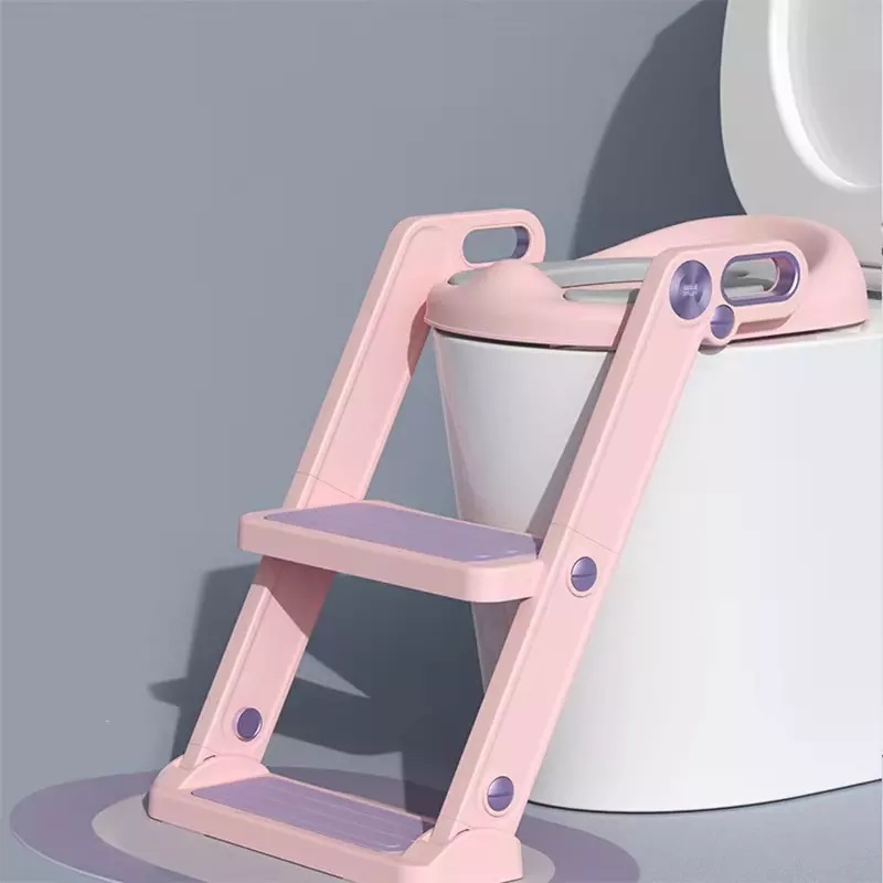 Reductor Toaletă Little Mom Pink, Pliabil și Reglabil