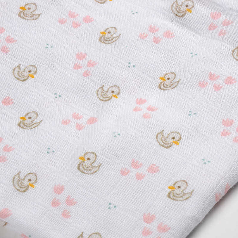 Set 3 Museline Beaba Bumbac Organic Swan Pink - imagine 4