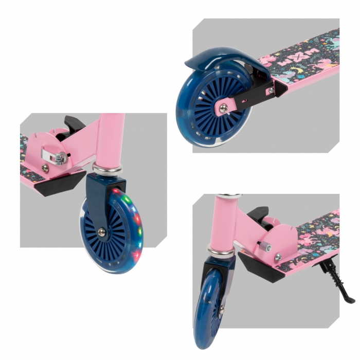 Trotineta Pliabila WXM Skipo Unicorn, LED, Kidwell - imagine 5