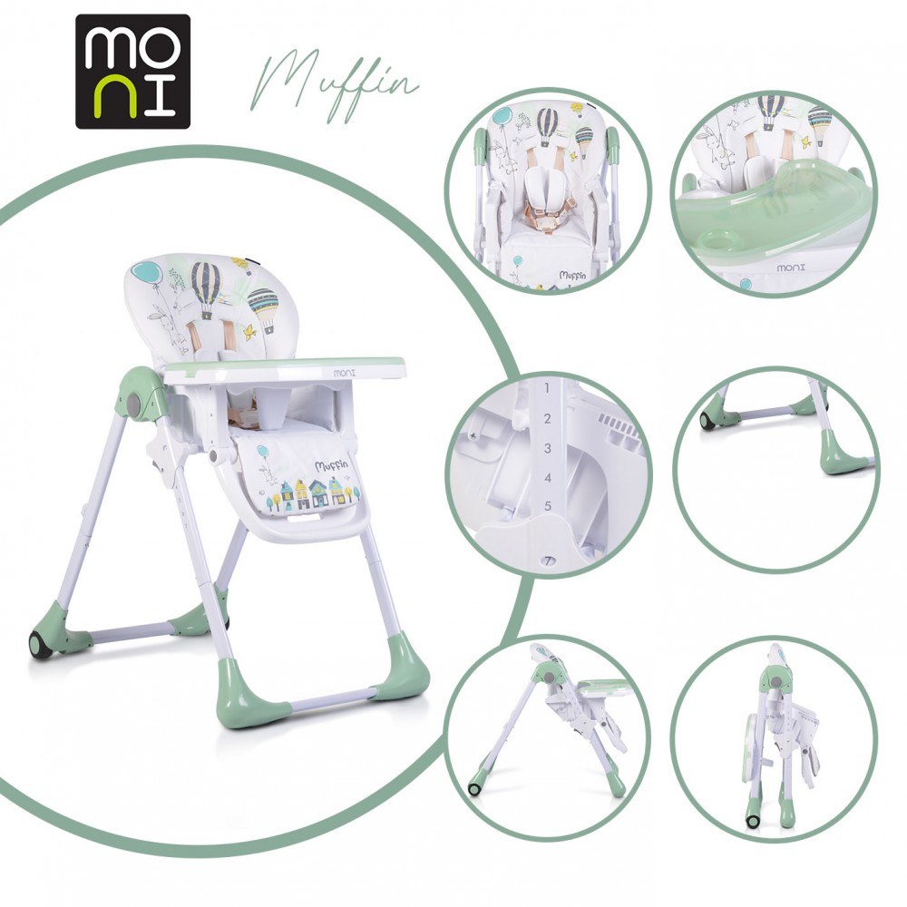 Scaun Masa Moni Muffin Mint - Înălțime Reglabilă - imagine 3