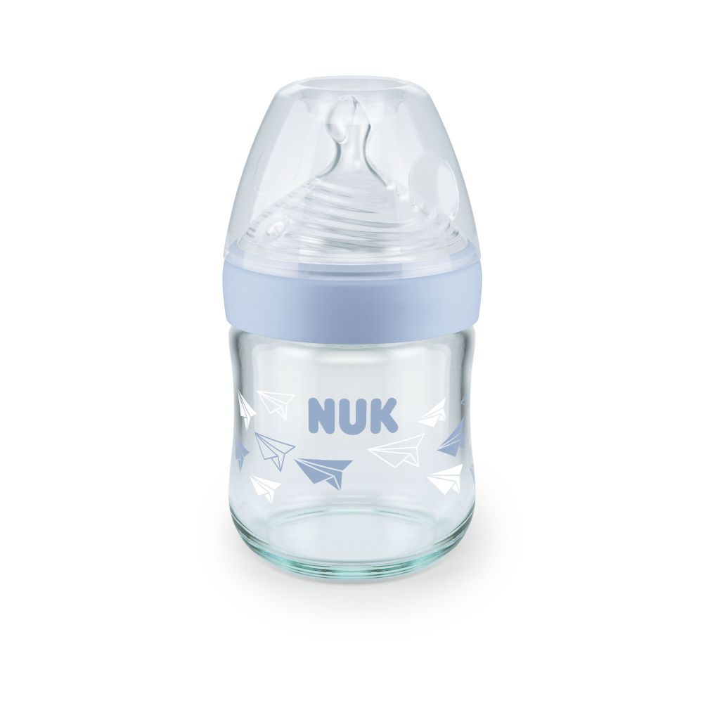 Biberon NUK Nature Sense 120ml, Bleu, 0-6 luni - imagine 2