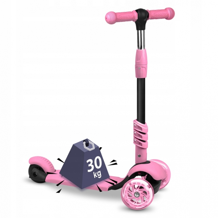 Trotineta 4 in 1 Ricokids Todi Roz cu Maner Parental - imagine 4