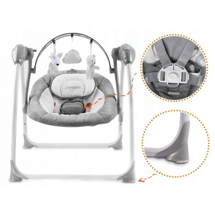 Leagan Electric Ricokids 7321 Gri cu Muzica - imagine 4