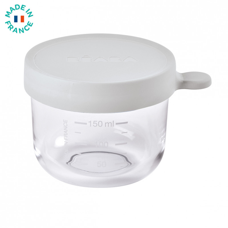 Recipient Ermetic Sticlă Beaba 150 ml Gri
