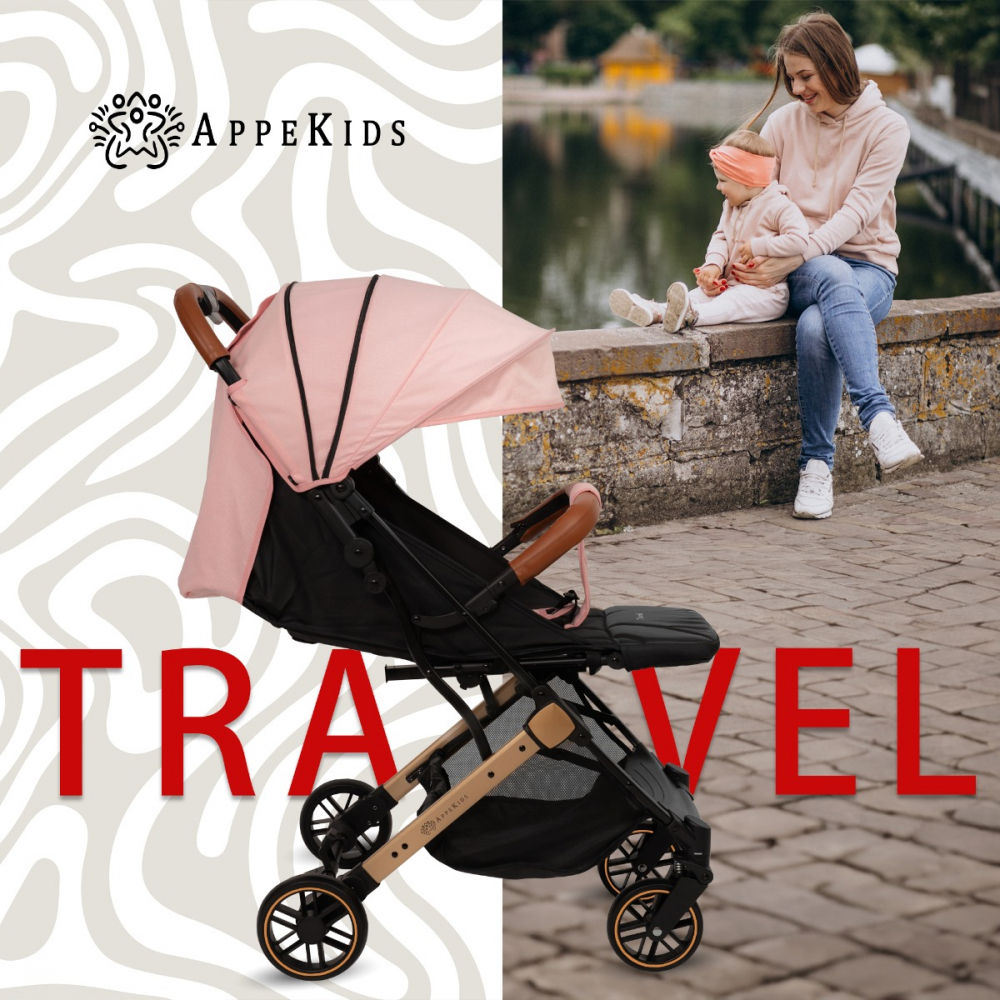 AppeKids Travel Pink - Carucior Ultraportabil Troller - imagine 6