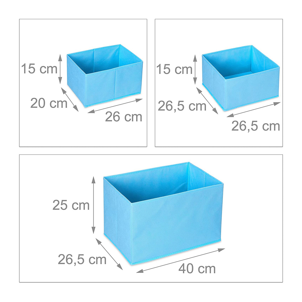 Organizator lemn Ginger Home cu 9 cutii textil Mermaid - imagine 6