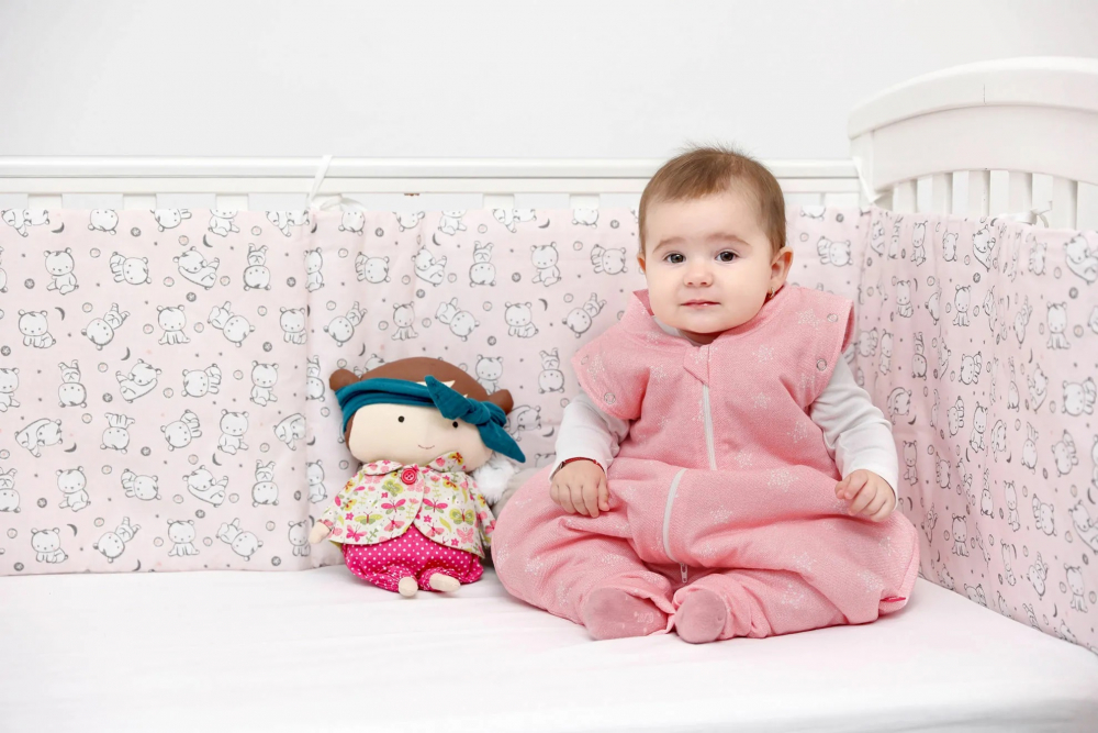 Set protecții patut Baby Bear roz 60x120 KidsDecor - imagine 5