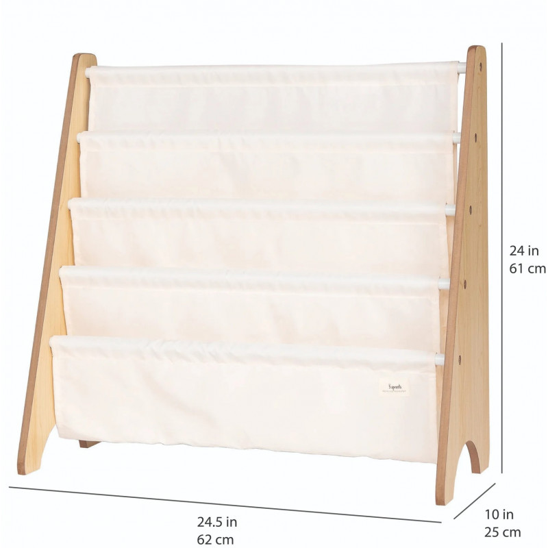 Raft Organizator Cărți Copii 3 Sprouts Cream - imagine 4