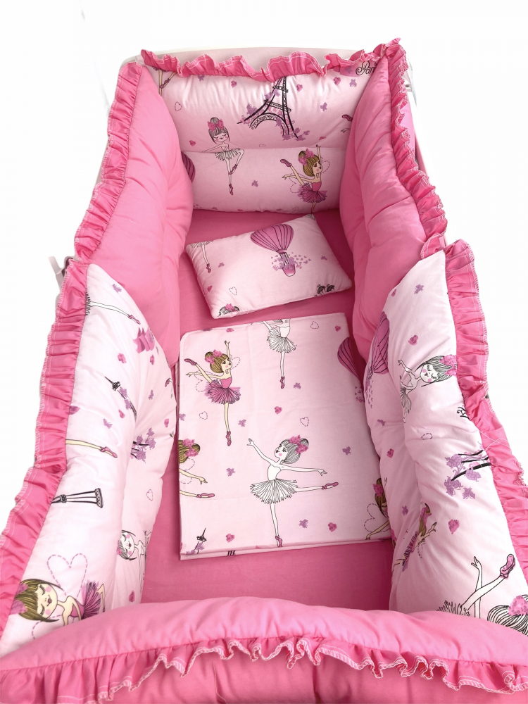 Set Lenjerie Patut Deseda 6 Aparatori Balerine Roz