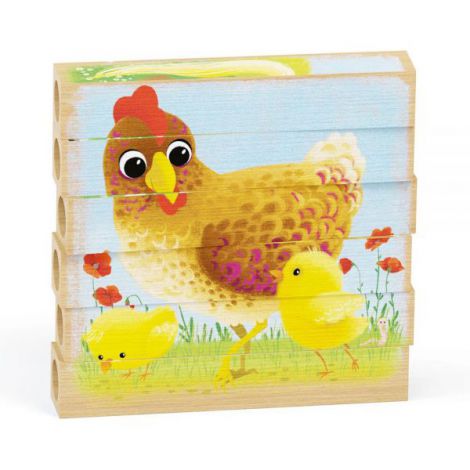 Quercetti Puzzle Lemn Ferma Bio, 2 ani+ - imagine 6