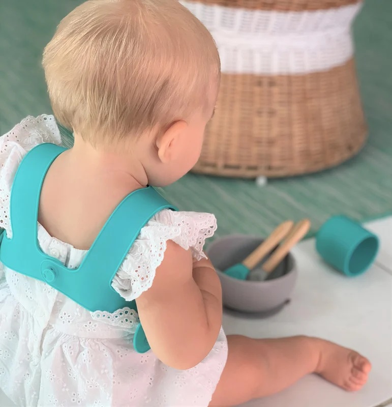 Baveta Minikoioi Flexi Bib 100 Premium Aqua Green - imagine 3