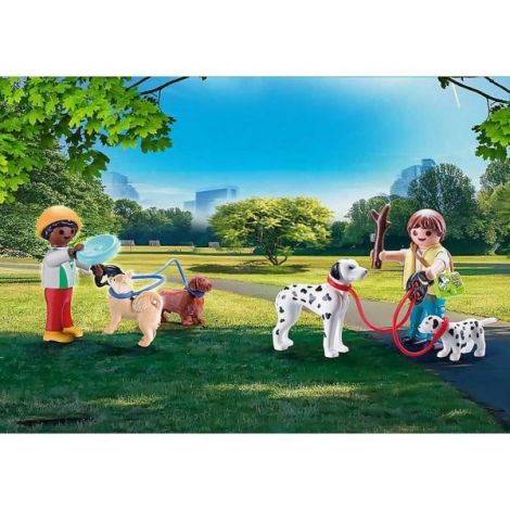 Playmobil Set Copii cu Cățeluși Portabil 91.9RON