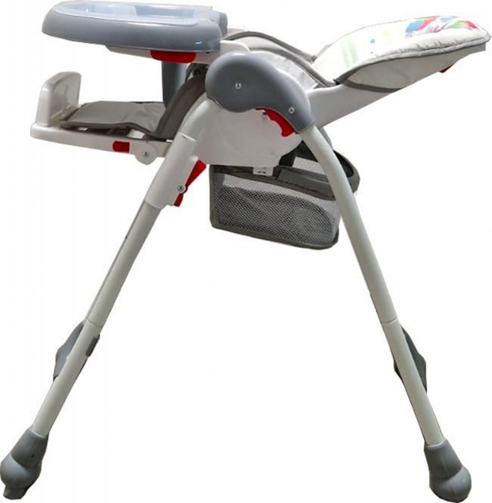 Scaun de masă Baby Care Elefanti Gri, reglabil 3 trepte