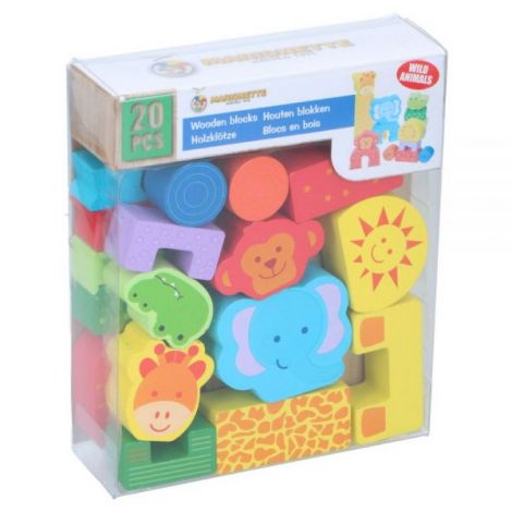 Set Marionette Animale Salbatice 20 piese Din Lemn - imagine 2