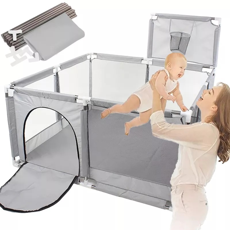 Tarc Joaca Nicekids Grey, 125x65cm, Cu Cos - imagine 5