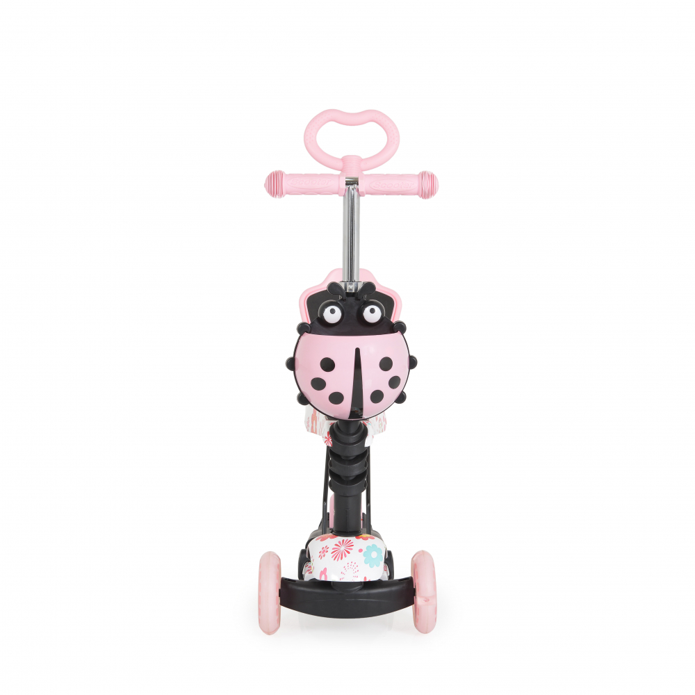 Trotineta 3in1 Moni Lollipop Pink cu Maner Parental - imagine 4