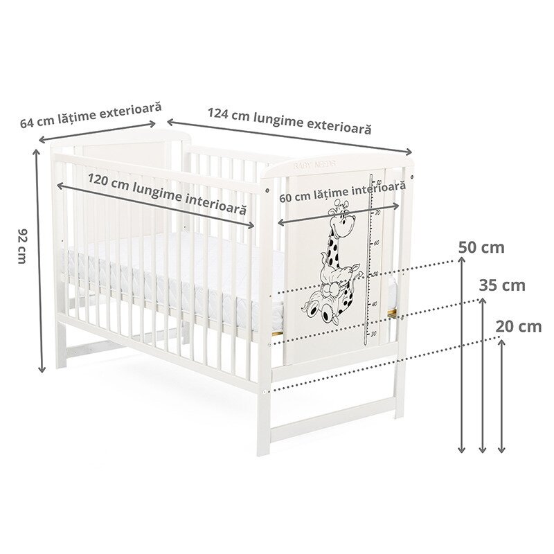 Patut Timmi Babyneeds Girafa Alb 120x60 cm - imagine 4