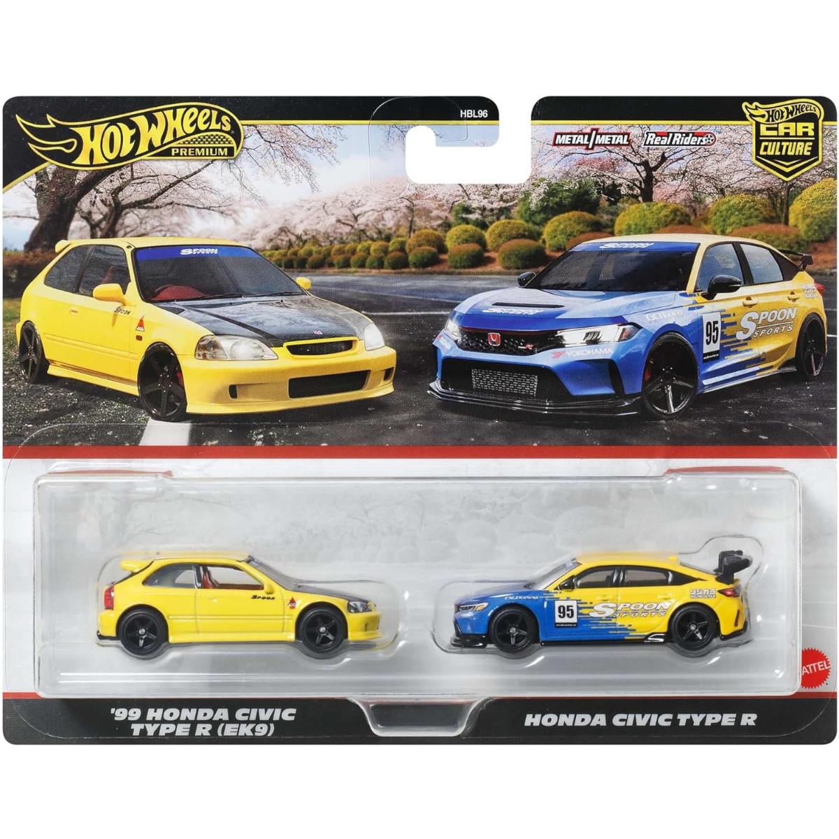 Set 2 Mașini Hot Wheels Honda Civic Type R JDM