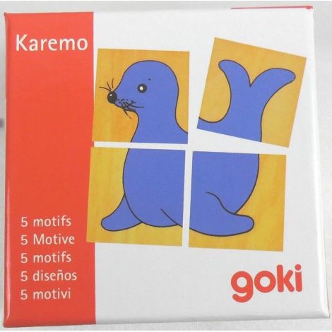Joc Karemo 5 Animale Goki - Joc de Memorie Lemn - imagine 3