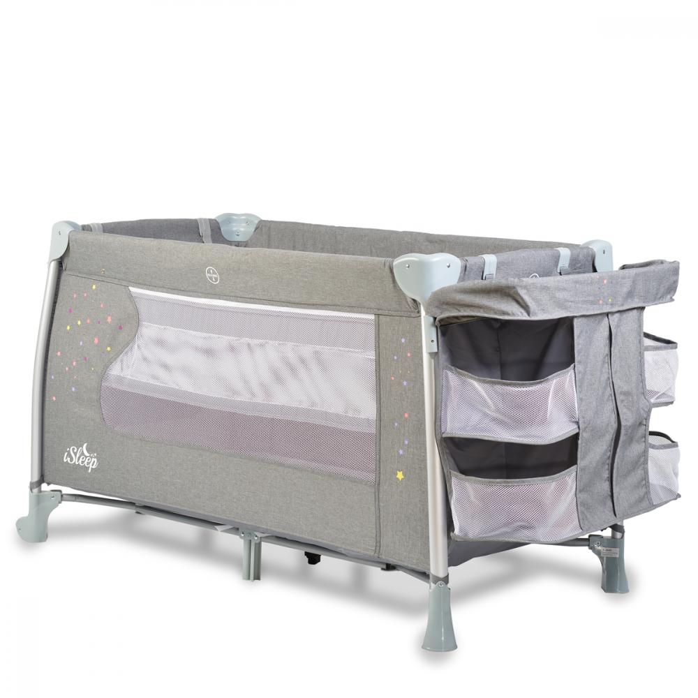 Patut Cangaroo ISleep Grey 120x60 Pliabil Complet - imagine 3