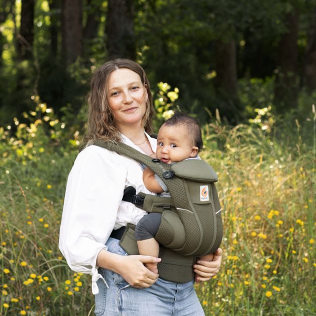 Marsupiu Ergobaby Omni Breeze Olive – Ultra Respirabil - imagine 4