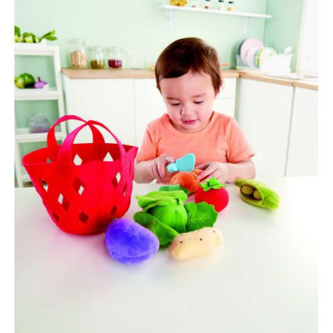 Hape Cos Legume Joc Educativ Lemn Ecologic - imagine 3