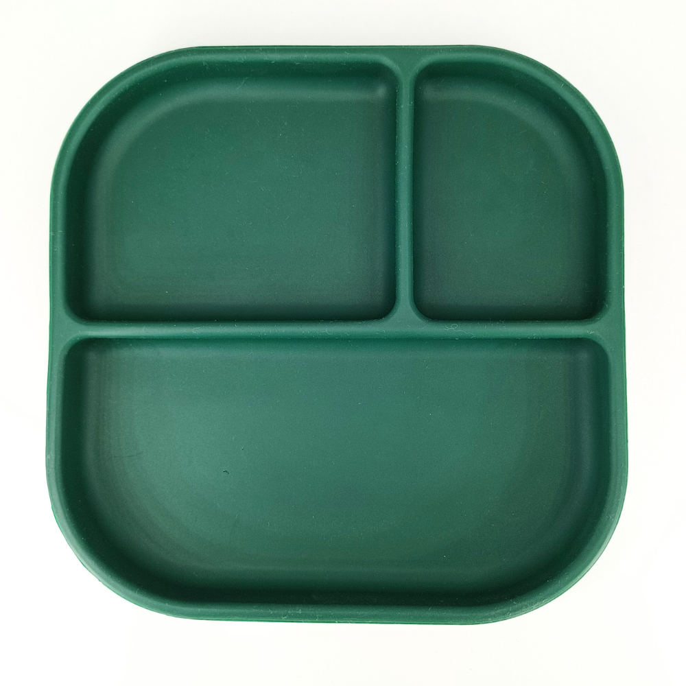 Farfurie silicon Coccorito Dark Green cu ventuză - imagine 3