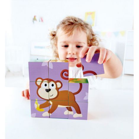 Hape Puzzle Jungla din Lemn, 6 Animale - imagine 5