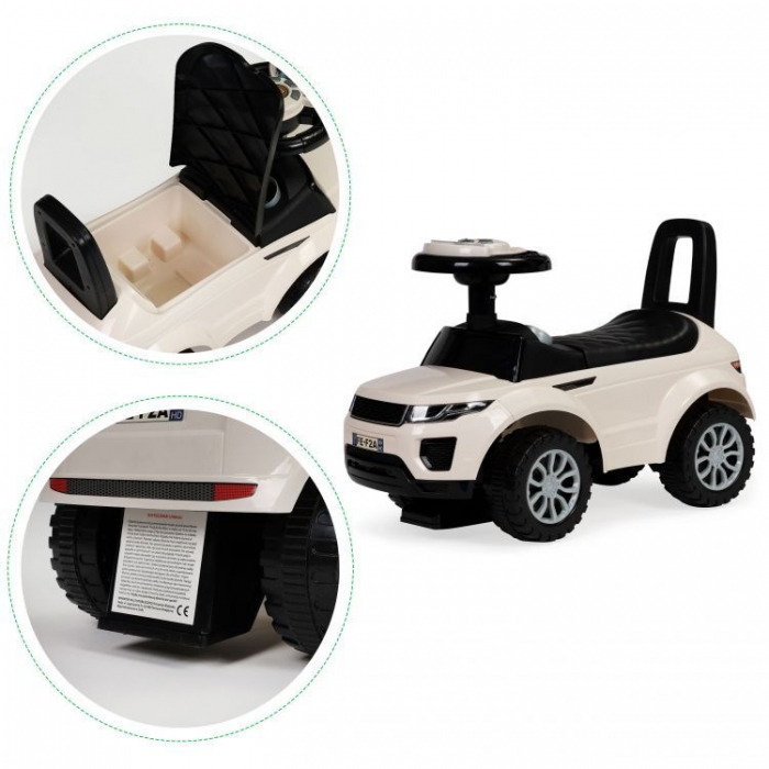 Mașinuță Ecotoys Albă cu Împingere și Melodii - imagine 2