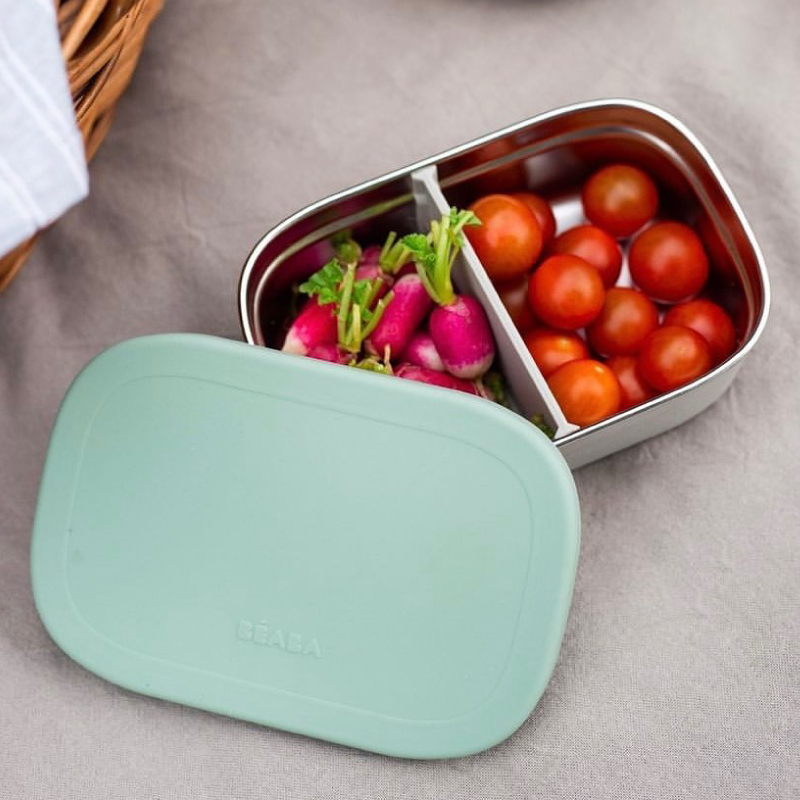 Caserola Inox Beaba Sage Green - Ideală Mese - imagine 3