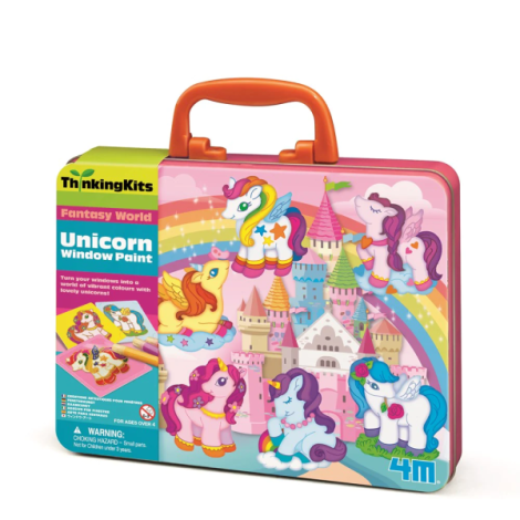 4M Kit Vopsele Vitralii Unicorni - Creativitate