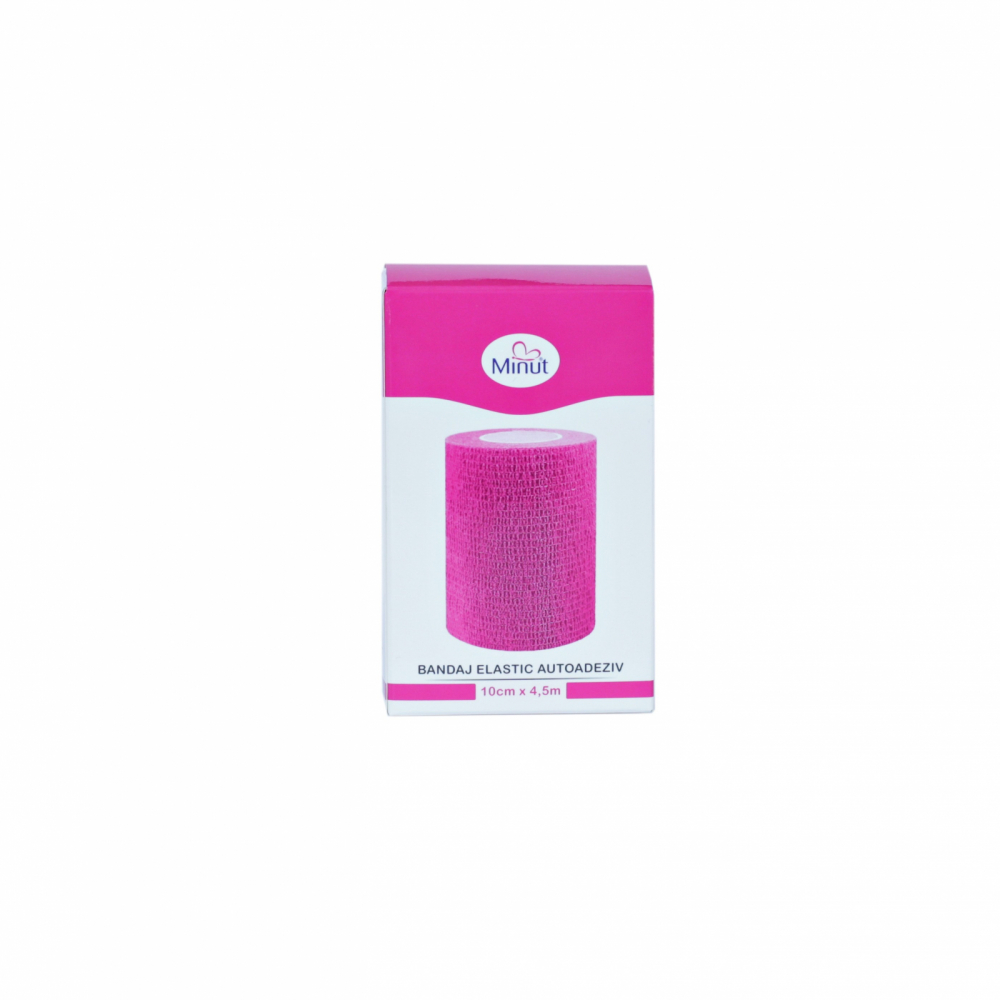 Bandaj Elastic Minut Roz 10x4.5m Autoadeziv