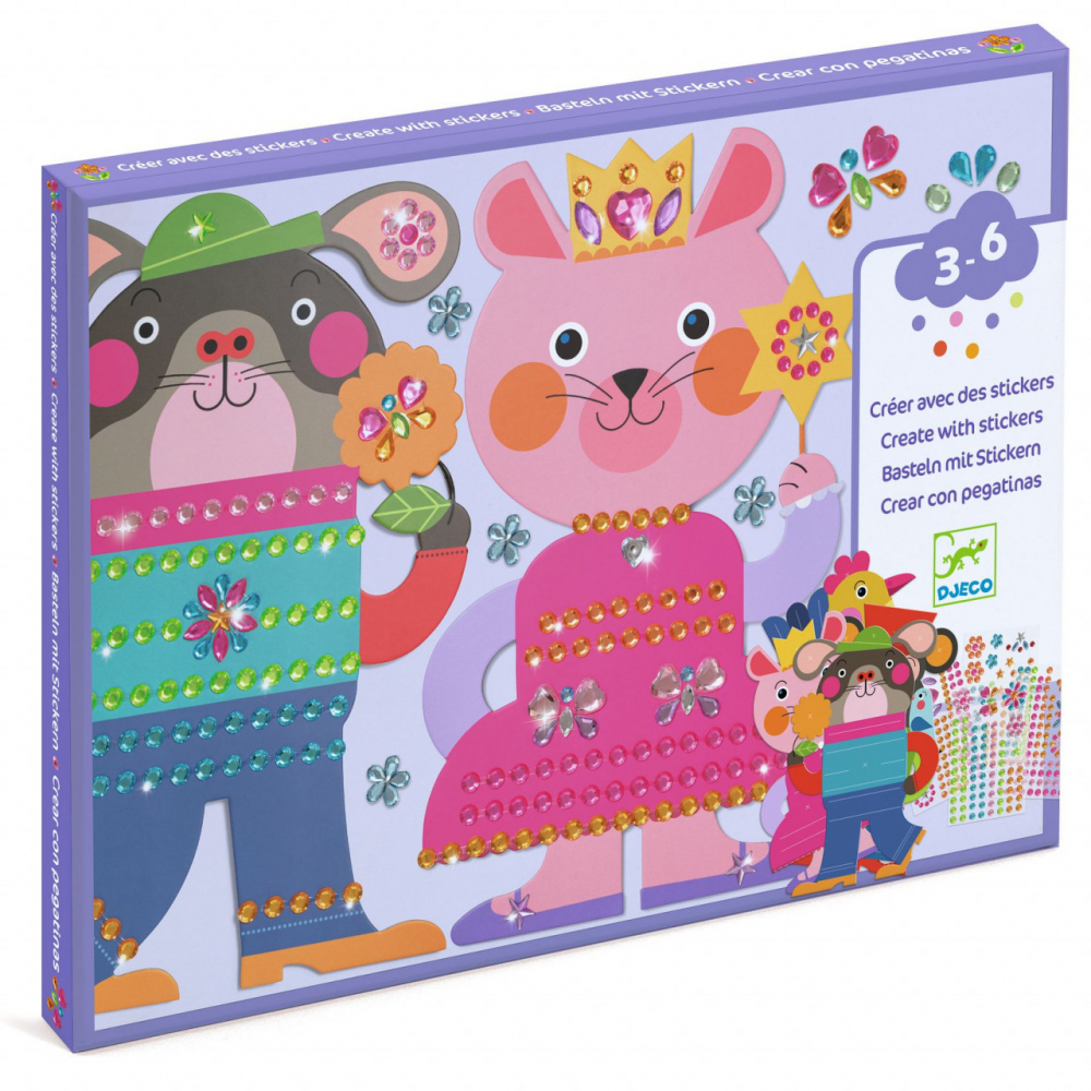 Set Djeco decorat animale cu strasuri 3-6 ani