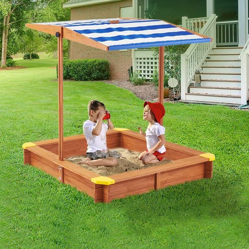 Lada de nisip Procart 120x120 cm cu acoperis parasolar - imagine 2