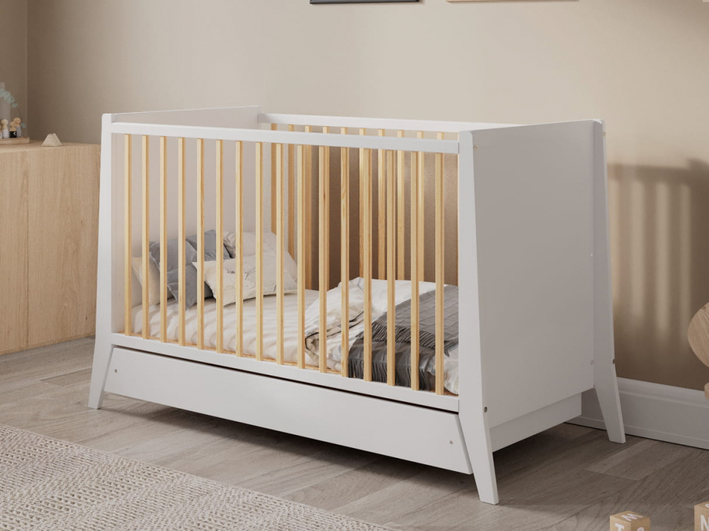 Patut Damian 120x60 cu Sertar, Bej, Nichiduta