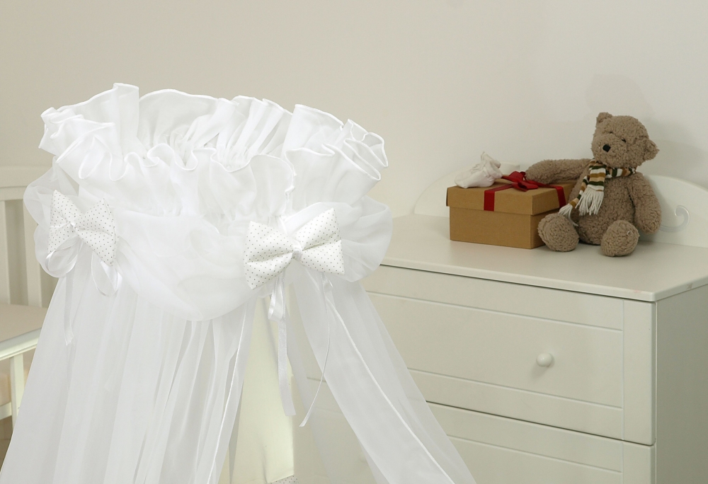 Baldachin Sweet Dreams White pentru patut bebe, 160x600 cm