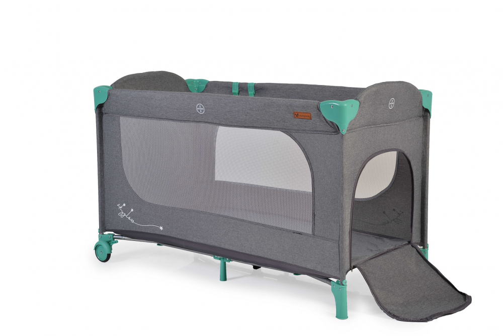 Pătuț Cangaroo SkyGlow 2in1, Pliabil, Mint - imagine 4