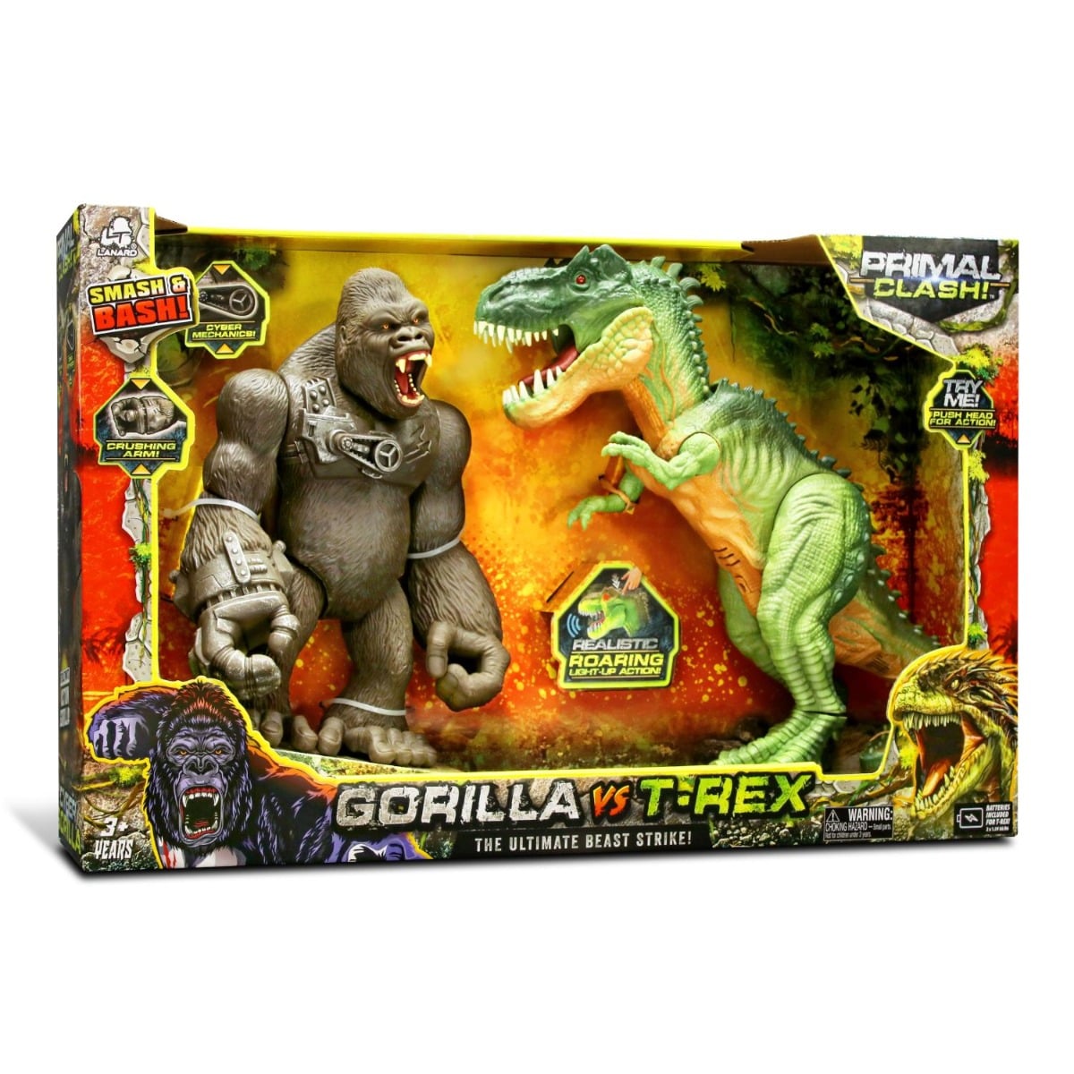 Set Primal Clash Gorilla vs T-Rex Lanard Toys