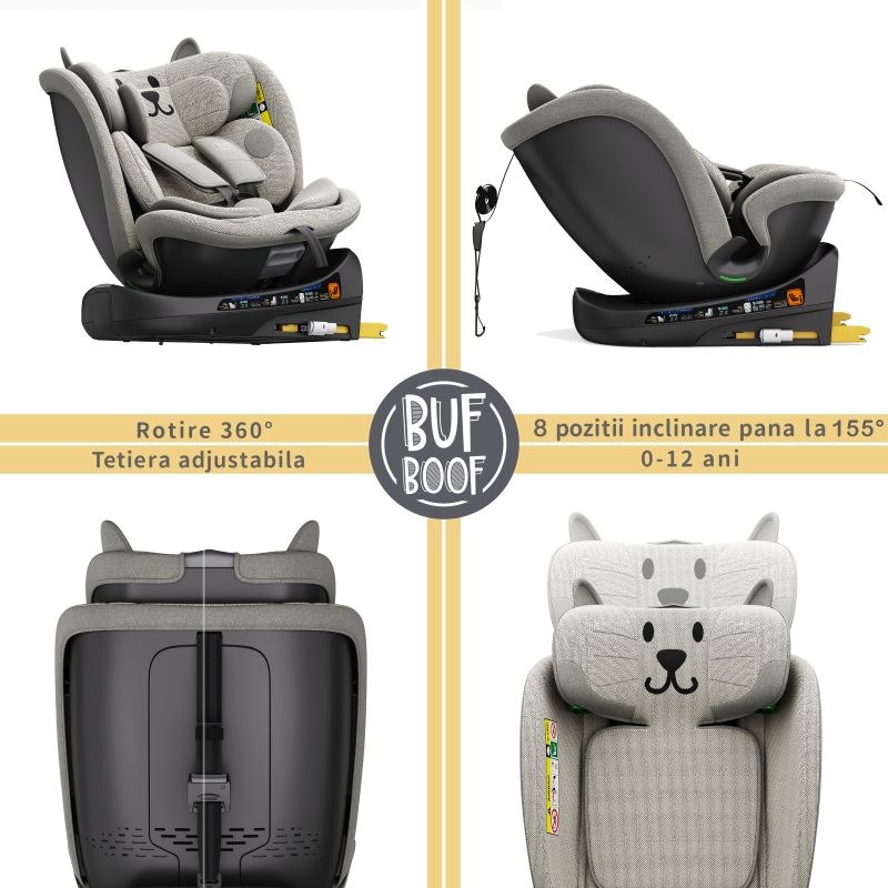 Buf Boof B-Joy Deluxe Scaun Auto Rotativ 360° - imagine 3