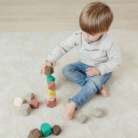 Joc educativ Wood Stones Miniland, Dezvoltare Motricitate - imagine 5
