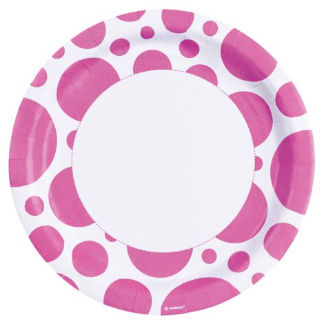 Set 8 Farfurii Roz Amscan Decoratiuni Petreceri